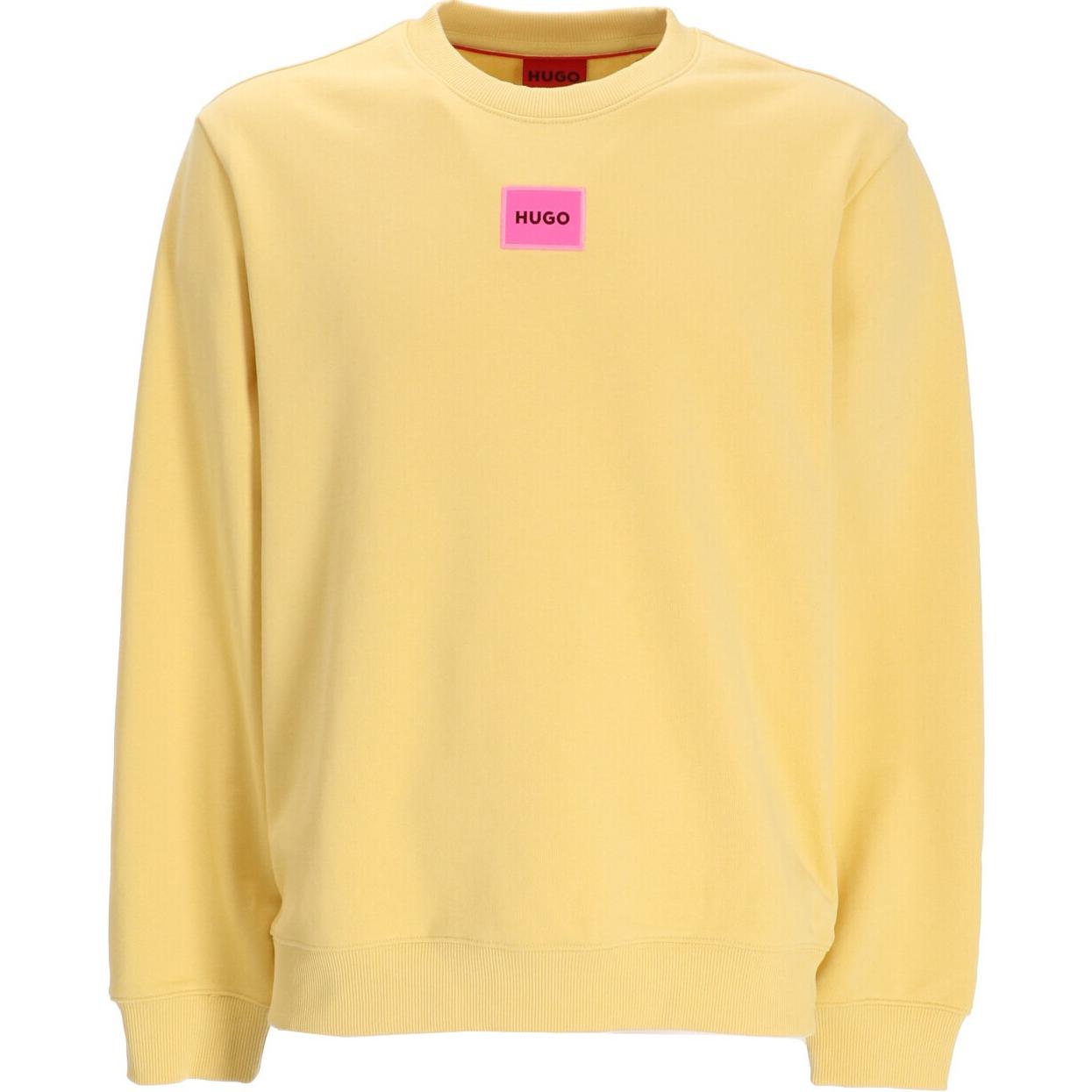 HUGO BOSS Yellow Crewneck Logo Long-Sleeve Sweatshirt 50447964-722