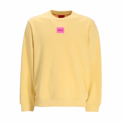 HUGO BOSS Yellow Crewneck Logo Long-Sleeve Sweatshirt 50447964-722