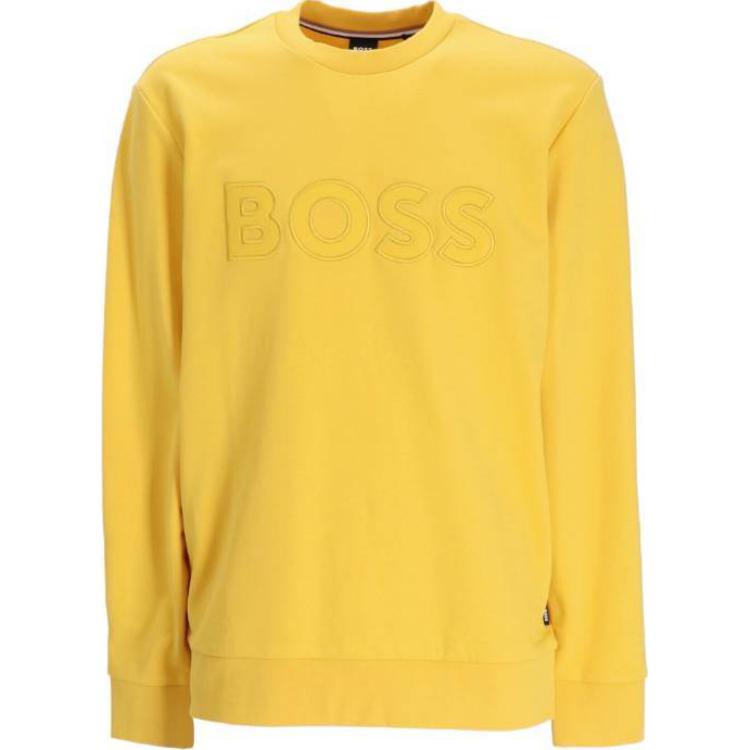 HUGO BOSS Yellow Crewneck Slim-Fit Long-Sleeve Sweatshirt 50489229-733