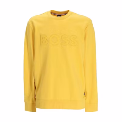 HUGO BOSS Yellow Crewneck Slim-Fit Long-Sleeve Sweatshirt 50489229-733