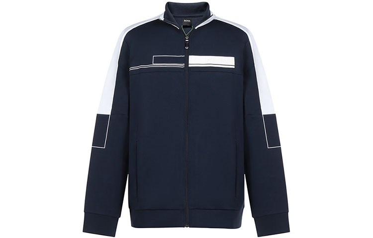 HUGO BOSS Zip-Up Logo Jacket in Navy Blue 50441244-410