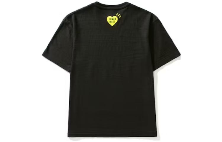 Lookbook HUMAN MADE 黑色寬鬆版圓領字母印花短袖T恤 HM23TE034