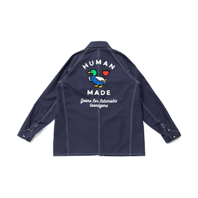 HUMAN MADE Collared Jacket with Stitch Embroidery Design HM23JK005