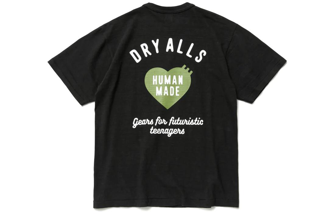 HUMAN MADE  Heart Logo Graphic Print Crew Neck Short Sleeve T-Shirt. HM23TE028