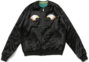 Shop HUMAN MADE 字母长袖极简棒球夹克 HM23JK001