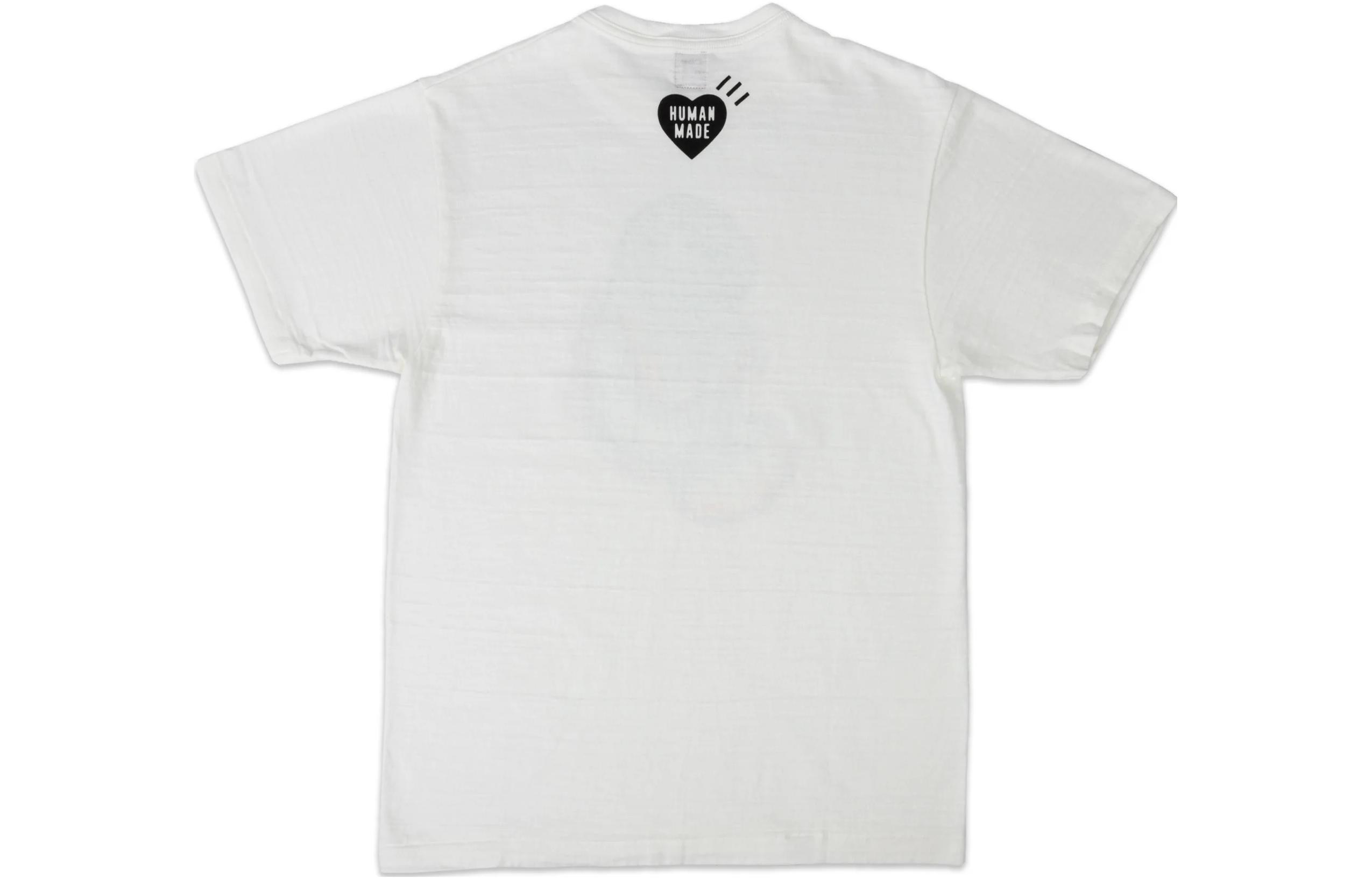 Lookbook HUMAN MADE Camiseta Blanca de Manga Corta con Gráfico de Manatí. HM23TE022-WHITE