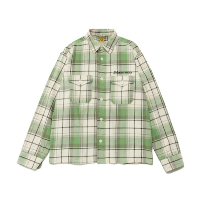 HUMAN MADE Alphabet Plaid Long Sleeve Shirt Unisex 232SM00013133