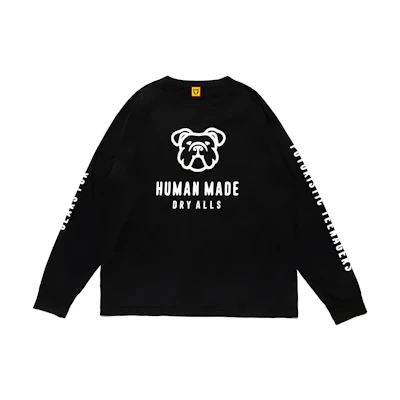 HUMAN MADE Black Casual Long-Sleeve Pullover T-Shirt. HM22CS010