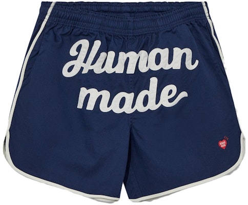 ヒューマンメイド メンズ ブルーロゴプリント リラックスフィット キャンプショーツ HM25PT018 Order ヒューマンメイド メンズ ブルーロゴプリント リラックスフィット キャンプショーツ HM25PT018