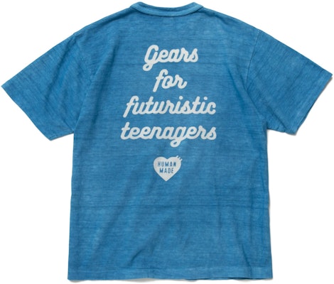 HUMAN MADE Capsule Slogan Print Blue Crewneck T-Shirt Short Sleeve HM23CS034 Buy HUMAN MADE Capsule Slogan Print Blue Crewneck T-Shirt Short Sleeve HM23CS034