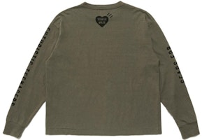 HUMAN MADE Cartoon Duck Logo Pullover Long Sleeve T-Shirt Army Green Mens. HM22CS011 HUMAN MADE Cartoon Duck Logo Pullover Long Sleeve T-Shirt Army Green Mens. HM22CS011