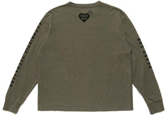 HUMAN MADE Camiseta Manga Larga Pullover Logo Pato Dibujado Verde Militar Hombre. HM22CS011 Buy HUMAN MADE Camiseta Manga Larga Pullover Logo Pato Dibujado Verde Militar Hombre. HM22CS011