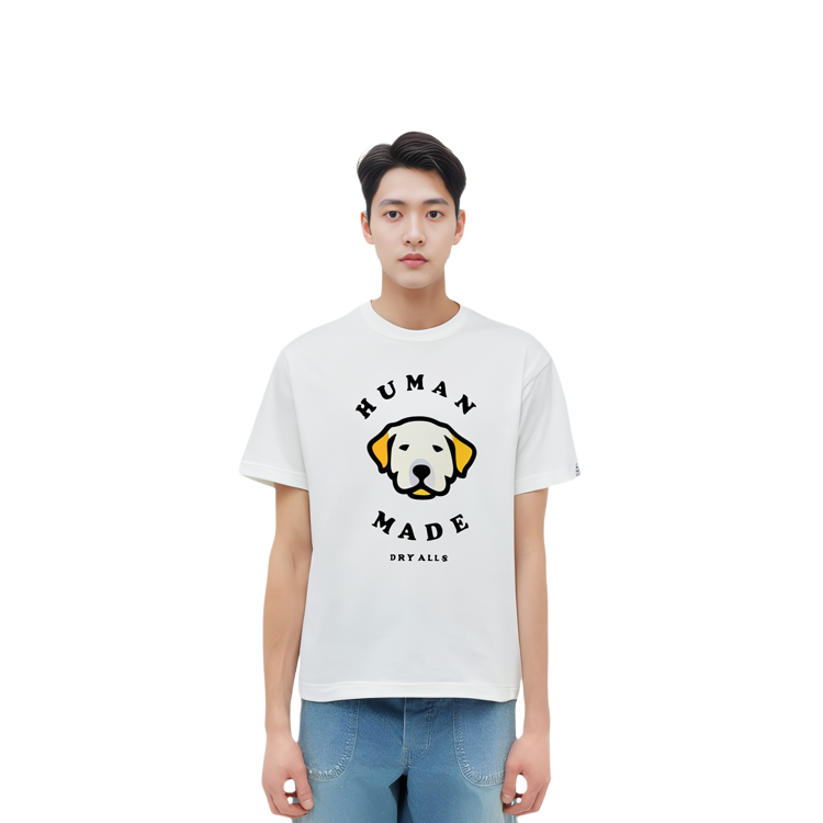 HUMAN MADE Cartoon Golden Retriever Graphic Unisex Crewneck T-Shirt. HM23TE012 圖 6