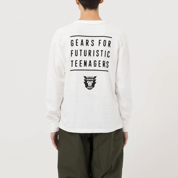 Sizing HUMAN MADE Clásica FW22 Camiseta Manga Larga con Logo para Hombre. HM24CS009