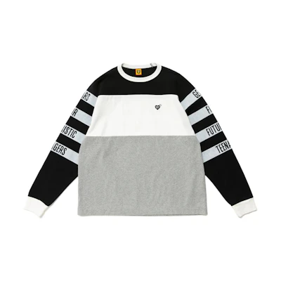 HUMAN MADE Colorblock Graphic Crewneck Long Sleeve Tee Unisex HM23CS019