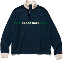 Human Made Colorblock Logo Half-Zip Sweatshirt Unisex Navy Blue HM24CS012 Human Made Colorblock Logo Half-Zip Sweatshirt Unisex Navy Blue HM24CS012