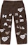 Order 휴먼메이드 데크 팬츠 브라운/화이트 캐주얼 프린트 롱 바지 HM19PT012