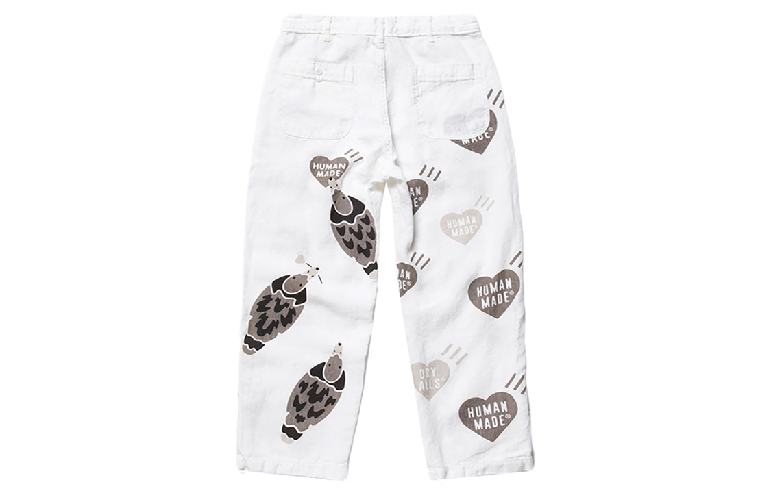 Details for 휴먼메이드 데크 팬츠 브라운/화이트 캐주얼 프린트 롱 바지 HM19PT012
