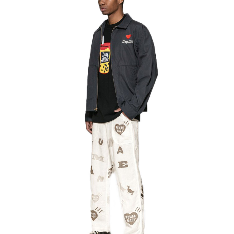 Sizing 휴먼메이드 데크 팬츠 브라운/화이트 캐주얼 프린트 롱 바지 HM19PT012