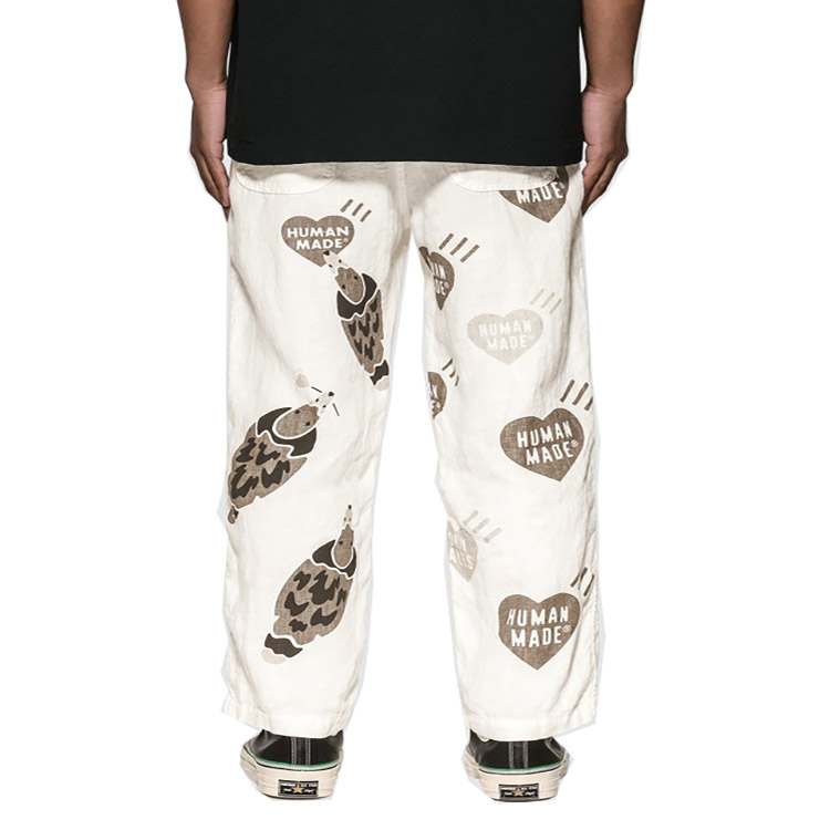 Cheap 휴먼메이드 데크 팬츠 브라운/화이트 캐주얼 프린트 롱 바지 HM19PT012