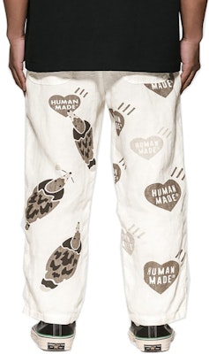 휴먼메이드 데크 팬츠 브라운/화이트 캐주얼 프린트 롱 바지 HM19PT012 Cheap 휴먼메이드 데크 팬츠 브라운/화이트 캐주얼 프린트 롱 바지 HM19PT012