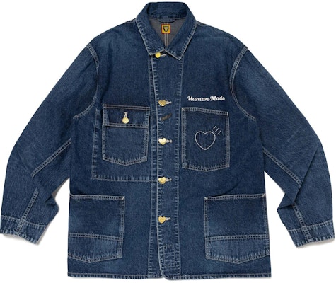 HUMAN MADE 丹寧外套 復古心形鈕扣 刺繡標誌 男女款 靛藍 HM28JK002 Order HUMAN MADE 丹寧外套 復古心形鈕扣 刺繡標誌 男女款 靛藍 HM28JK002