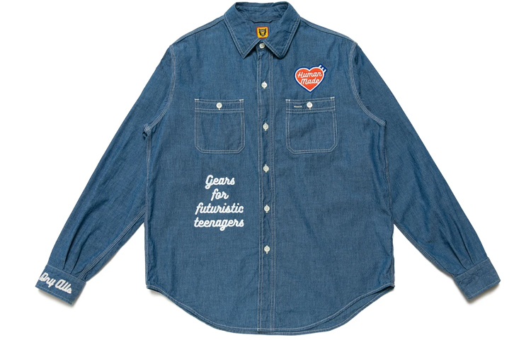 Order Camiseta Unisex de Manga Larga HUMAN MADE Estampado de Perro Azul HM22SH005