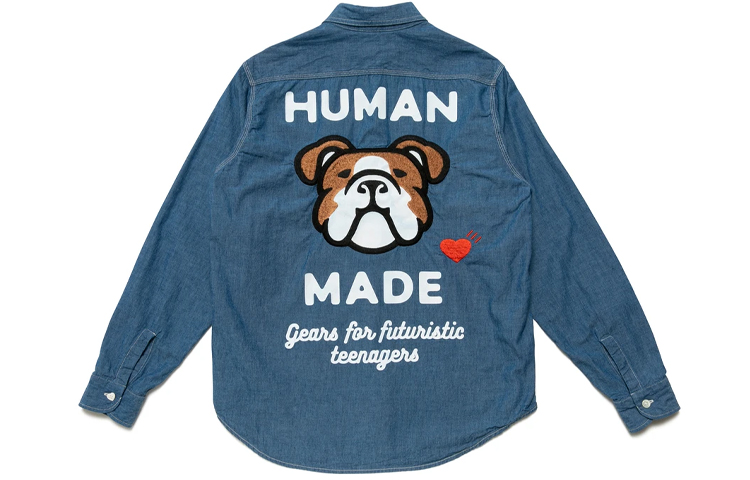 Lookbook Camiseta Unisex de Manga Larga HUMAN MADE Estampado de Perro Azul HM22SH005
