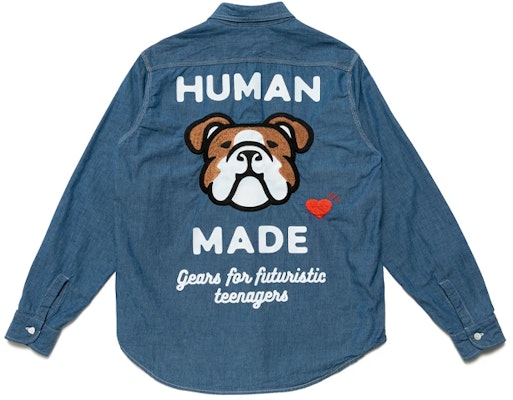 Camiseta Unisex de Manga Larga HUMAN MADE Estampado de Perro Azul HM22SH005 Lookbook Camiseta Unisex de Manga Larga HUMAN MADE Estampado de Perro Azul HM22SH005