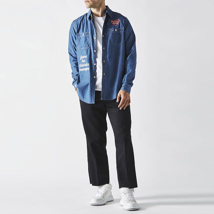 Shop Camiseta Unisex de Manga Larga HUMAN MADE Estampado de Perro Azul HM22SH005