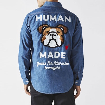 Camiseta Unisex de Manga Larga HUMAN MADE Estampado de Perro Azul HM22SH005 Purchase Camiseta Unisex de Manga Larga HUMAN MADE Estampado de Perro Azul HM22SH005