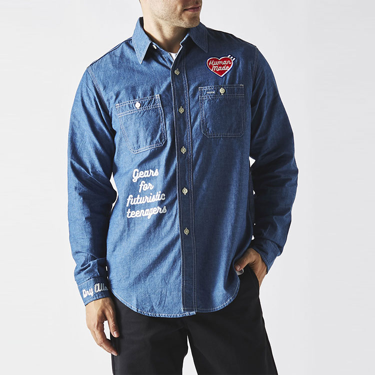 Details for Camiseta Unisex de Manga Larga HUMAN MADE Estampado de Perro Azul HM22SH005