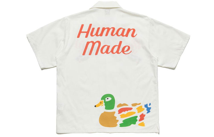 Lookbook HUMAN MADE Double Duck Hawaiian Short Sleeve Shirt Unisex White. HM21SH012