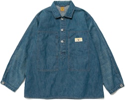 HUMAN MADE Dry Alls Letter Logo Long Sleeve Shirt Unisex Blue HM24SH004 HUMAN MADE Dry Alls Letter Logo Long Sleeve Shirt Unisex Blue HM24SH004