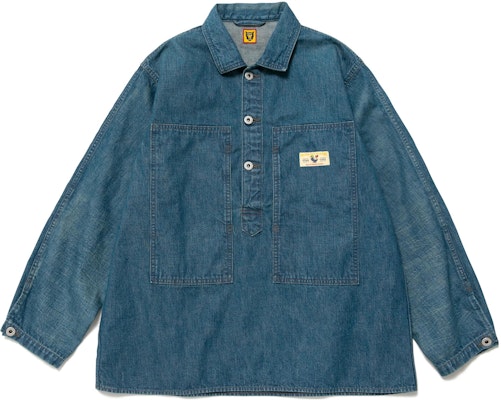 휴먼메이드 드라이올스 레터 로고 긴팔 셔츠 유니섹스 블루 HM24SH004 Order 휴먼메이드 드라이올스 레터 로고 긴팔 셔츠 유니섹스 블루 HM24SH004