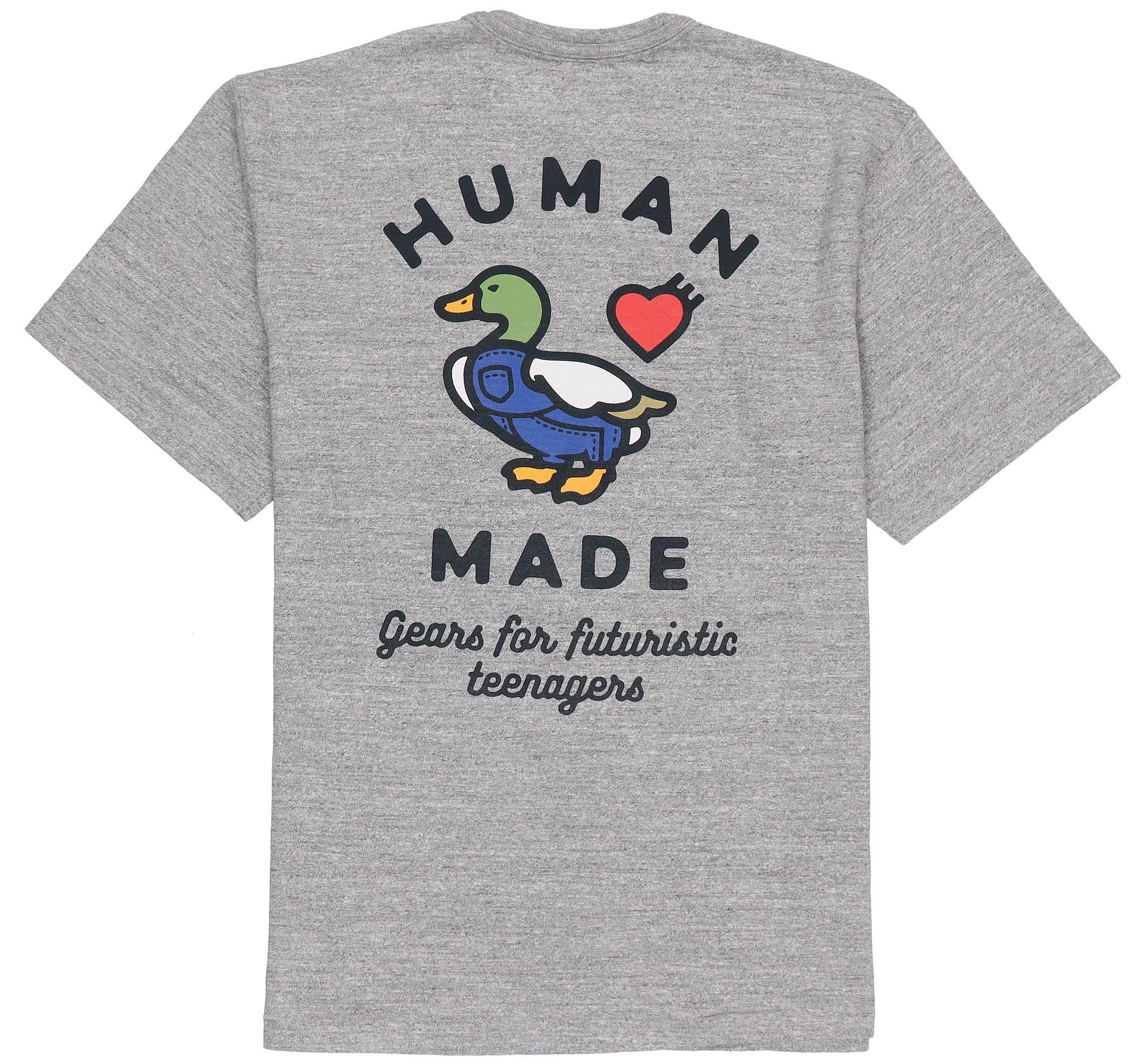 Cheap HUMAN MADE 鴨子心形Logo口袋卡通 短袖T恤 HM23CS025