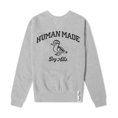 Human Made Duck Logo Crewneck Sweatshirt Unisex Gray HM18CS014