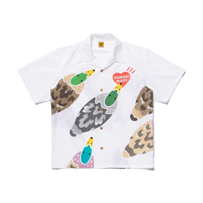HUMAN MADE Duck Print Aloha Shirt White HM19SH009