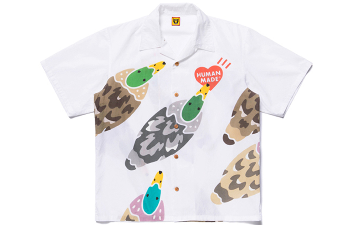 Order HUMAN MADE Duck Print Aloha Shirt White HM19SH009