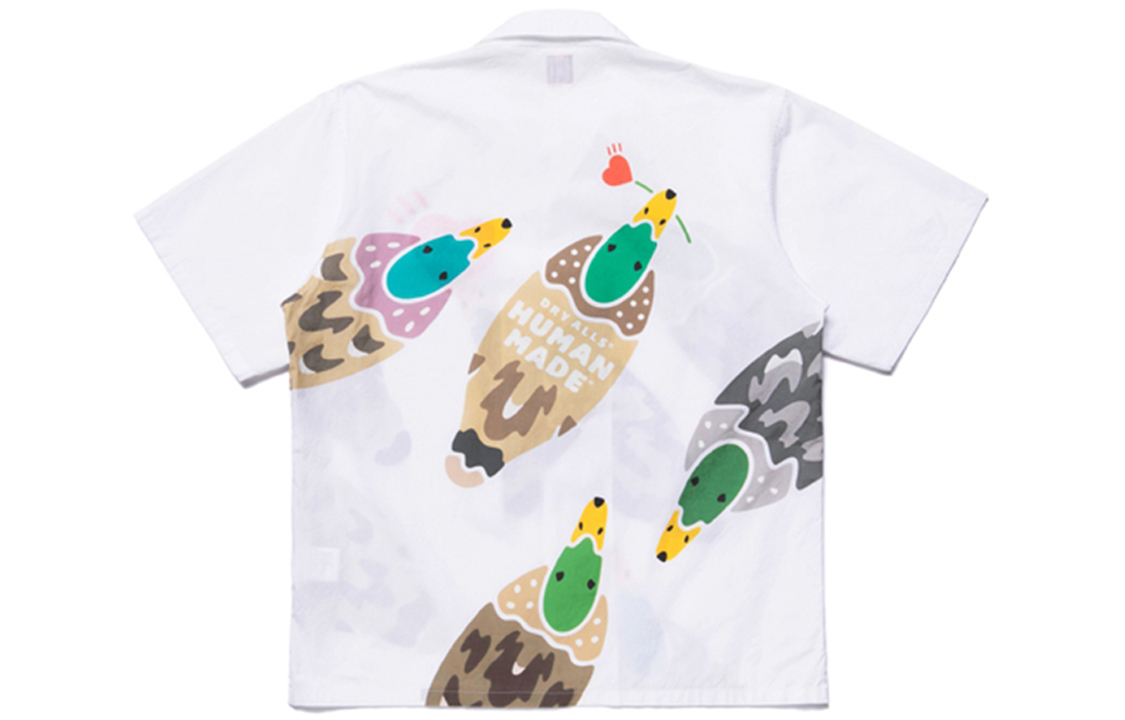 Lookbook HUMAN MADE Duck Print Aloha Shirt White HM19SH009