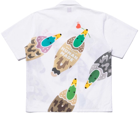 HUMAN MADE Duck Print Aloha Shirt White HM19SH009 Lookbook HUMAN MADE Duck Print Aloha Shirt White HM19SH009