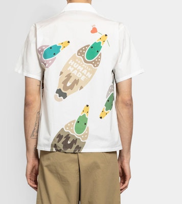 HUMAN MADE Duck Print Aloha Shirt White HM19SH009 Purchase HUMAN MADE Duck Print Aloha Shirt White HM19SH009