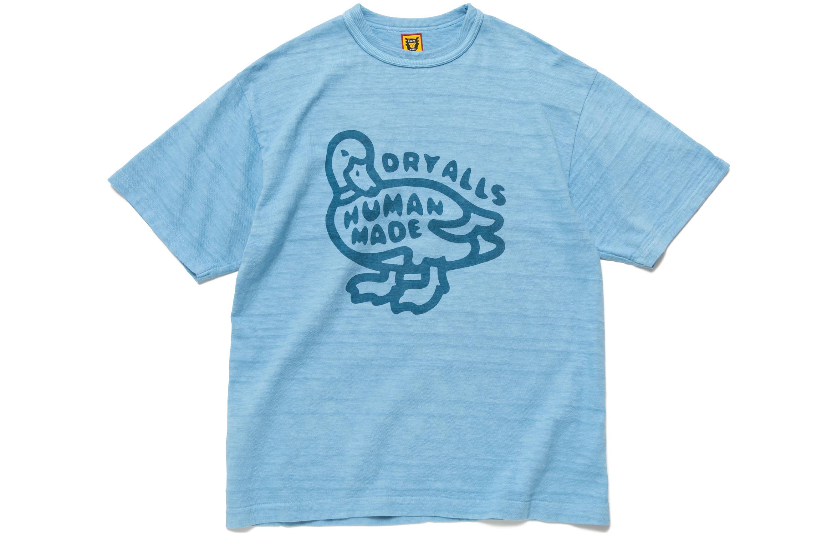 Order HUMAN MADE Baju T-Shirt Crewneck Unisex Cetakan Itik dan Logo Huruf. HM23CS027