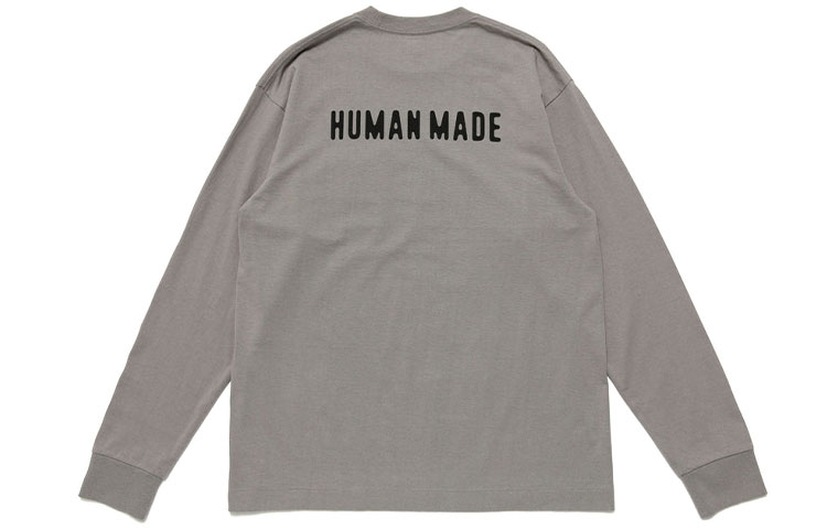 Lookbook HUMAN MADE Kaos Lengan Panjang Unisex Patch Logo Bordir HM23CS017