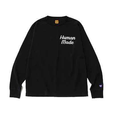 HUMAN MADE Flamingo L/S Tee Unisex Long Sleeve with Flamingo Back Print. HM25CS030