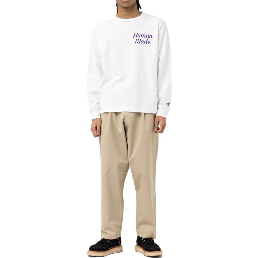 Shop HUMAN MADE Camiseta Unisex Manga Larga con Estampado de Flamenco en la Espalda. HM25CS030