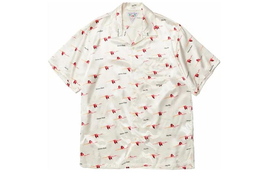 Shop HUMAN MADE Flamingo Print Short Sleeve Shirt Unisex HM23SH018