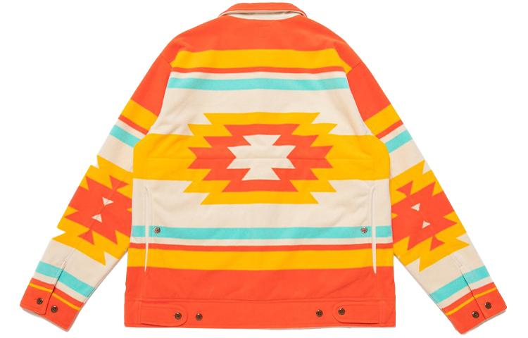 Lookbook HUMAN MADE FW21 Jaket Unisex Motif Hati Colorblock Orange. HM22JK018