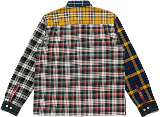 HUMAN MADE FW21 Embroidered Logo Plaid Patchwork Long Sleeve Shirt Men. HM22SH009 Purchase HUMAN MADE FW21 Embroidered Logo Plaid Patchwork Long Sleeve Shirt Men. HM22SH009