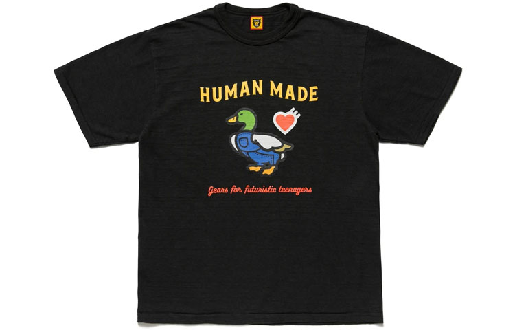 HUMAN MADE FW21 Heart Duck Print Short Sleeve T-Shirt Unisex. HM22TE012